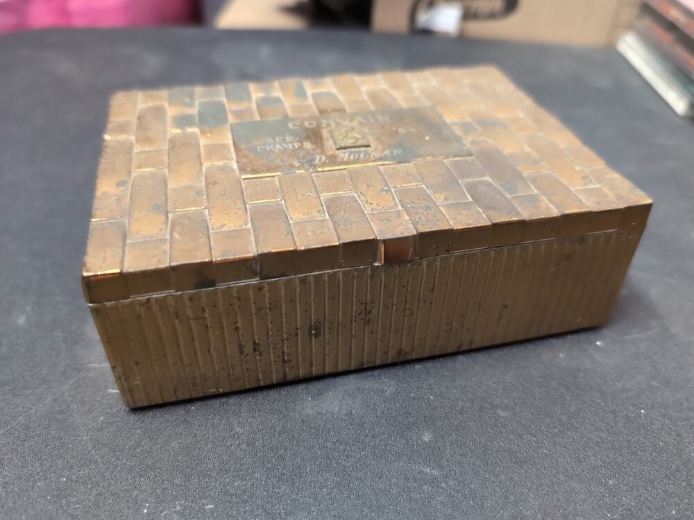 Vintage Brass Cedar Lined Box Dodge Incorporated Bowling SCR Champs 54 Convair